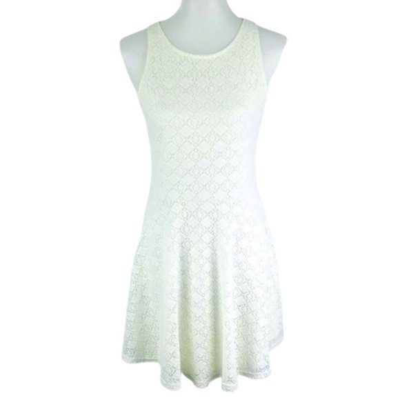 No Boundaries Fit Flare Dress Sz M Ivory - Picture 2 of 9